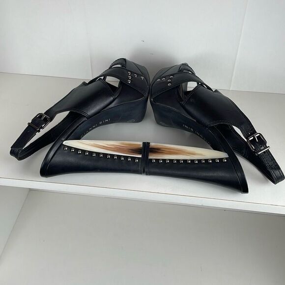 Studded Leather Slingback Platform Heels 7.5 - Picture 5 of 13